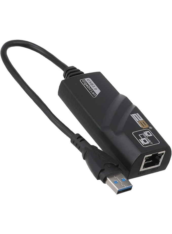 محول جيجابت إيثرنت بمنفذ USB 3.0 يدعم سرعة 10/100/1000 ميجابت في الثانية أسود - Image 3